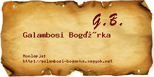 Galambosi Bogárka névjegykártya